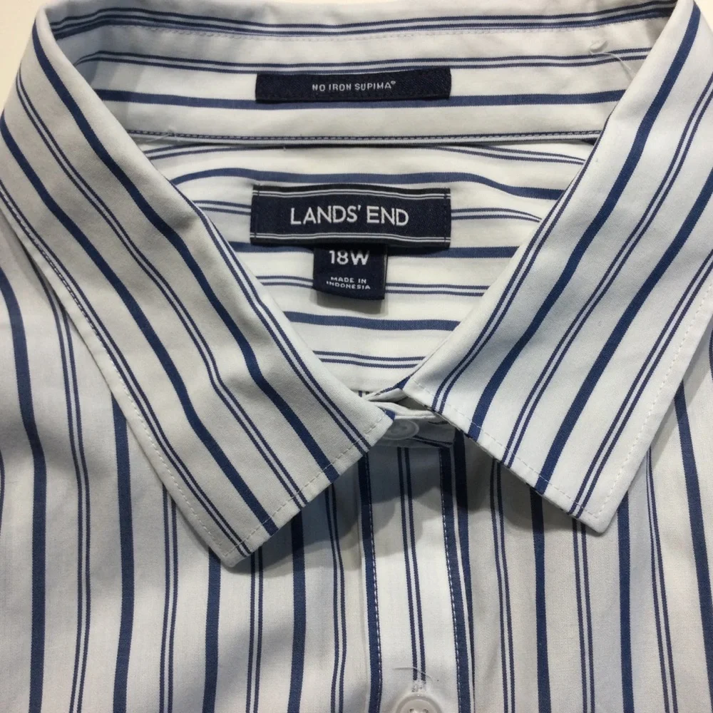 Lands’ End no iron 100% Supima cotton blouse 18W - Picture 3 of 10